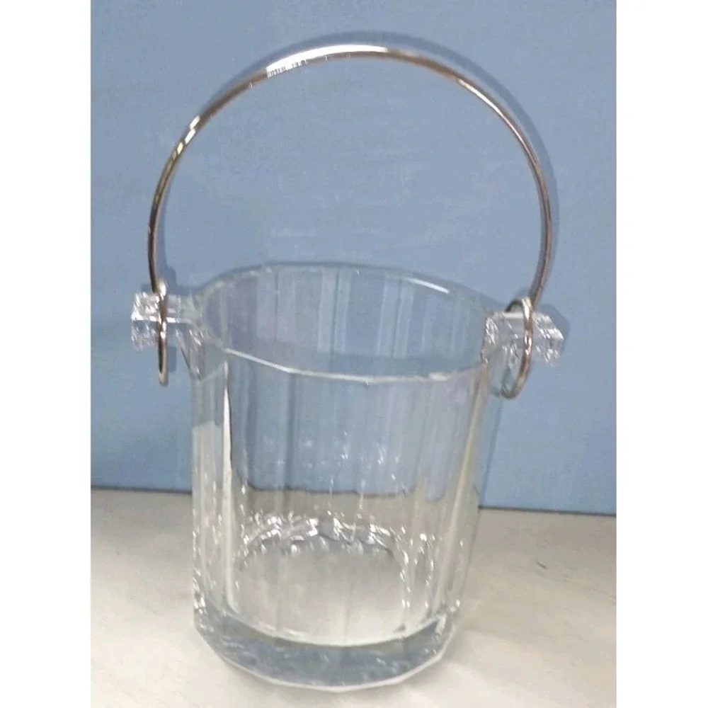 Vintage Italian Mid Century Modern Crystal Ice Bucket